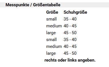 Größentabelle